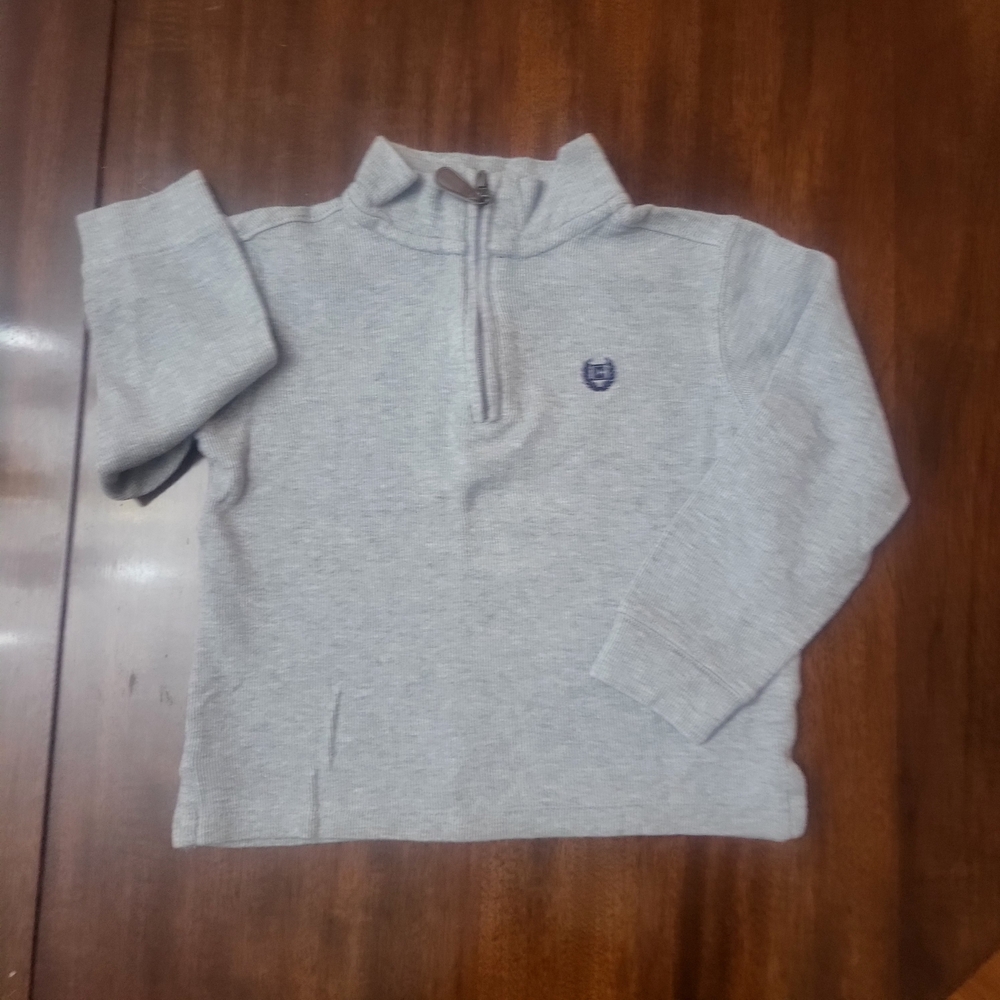 Chaps Light Gray Kids Quarter-Zip Sweatshirt